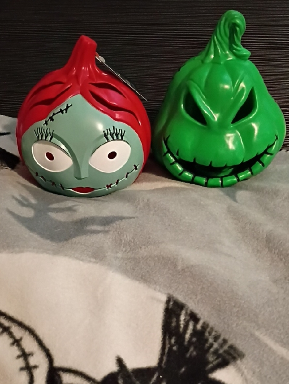 Disney The Nightmare Before Christmas Sally and Oogie Boogie Light Up Pumpkins